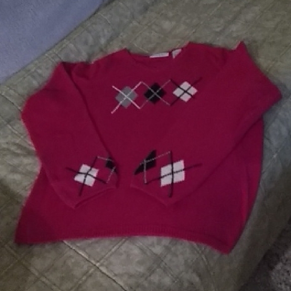 Villager Red Argyle Sweater - Picture 1 of 5